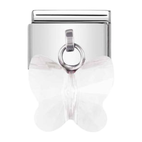 Nomination Composable Classic BUTTERFLY Charm | Stainless-steel | White Cubic Zirconia | White Butterfly