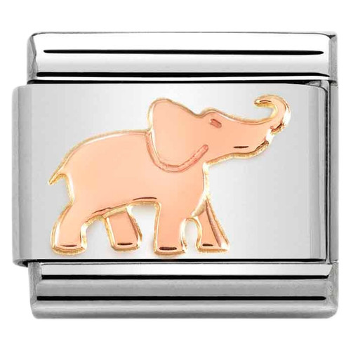 Nomination Composable Classic SYMBOLS Charm | Stainless-steel | 9K Rose Gold | Elephant