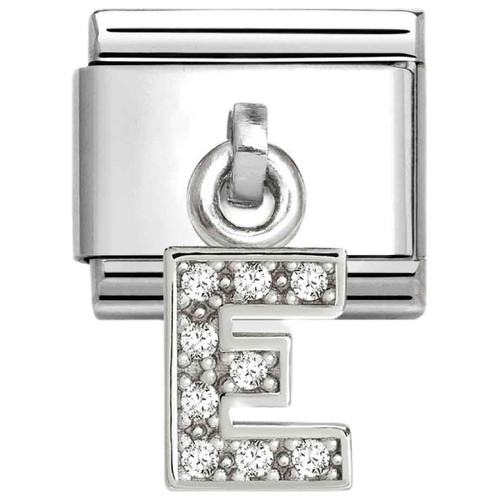 Nomination Composable Classic LETTERS CZ Charm | Stainless-steel | Silver | E
