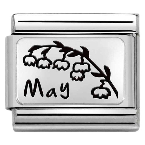 Nomination Composable Classic MONTH FLOWER PLATES Charm | Stainless-steel | Silver | May