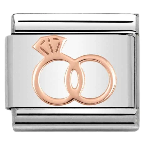 Nomination Composable Classic SYMBOLS Charm | Stainless-steel | 9K Rose Gold | Marriage Rings