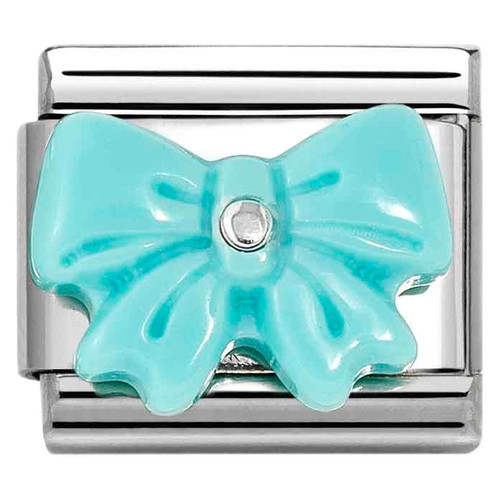 Nomination Composable Classic BIRTHSTONE FLOWER Charm | Stainless-steel | Silver | December Narcissus Blue Topaz