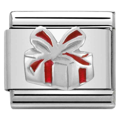 Nomination Composable Christmas SYMBOLS Charm | Stainless-steel | Silver | Red Gift Box
