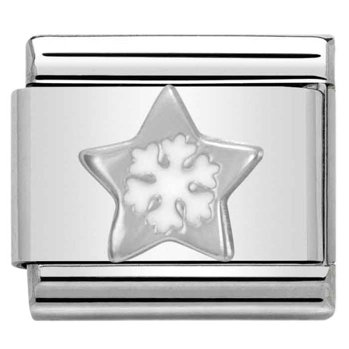 Nomination Composable Christmas SYMBOLS Charm | Stainless-steel | Silver | Star with Snowflake