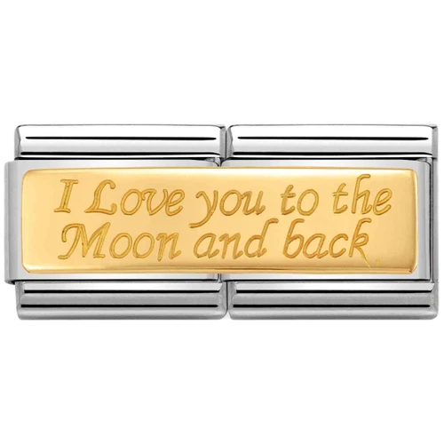 Nomination Composable Classic PLATES Charm | Stainless-steel | 18k Gold | Engravable Plate
