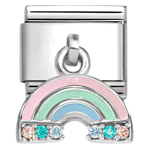 Nomination Composable Classic PLATES Charm | Stainless-steel | Silver | Rainbow Link