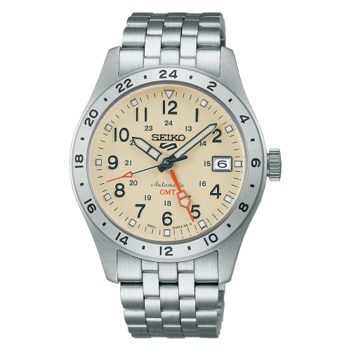 Seiko 5 Sports Field GMT Bracelet Watch | 39.4mm | Automatic | Cream