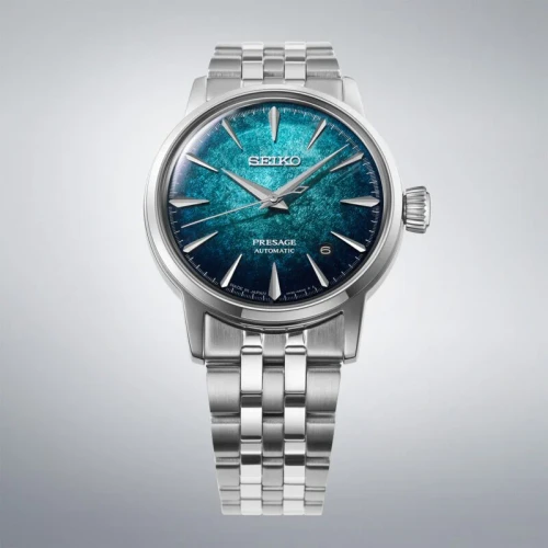 Seiko Presage Cocktail Time Crushed Ice Watch | Emerald Mist | 38.5mm | Automatic | Blue