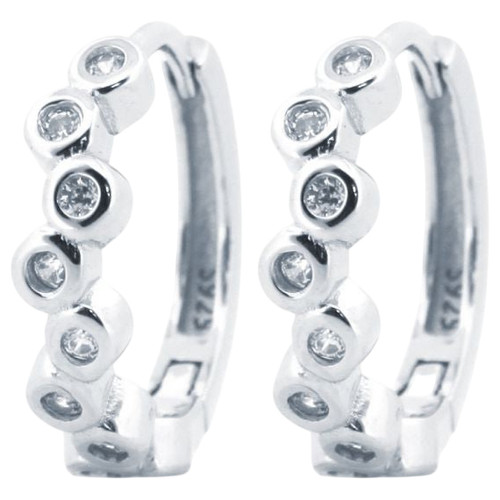 925 Silver Rhodium Plated CZ Set Earrings