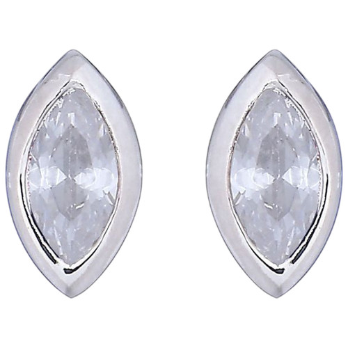 925 Silver Marquise CZ Set Stud Earrings