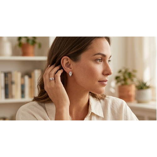 925 Silver Marquise CZ Set Stud Earrings