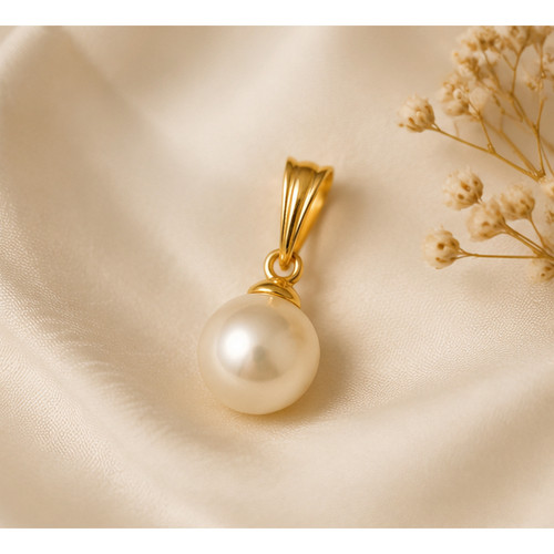 9ct Yellow Gold Cultured Pearl Drop Pendant | JPD543