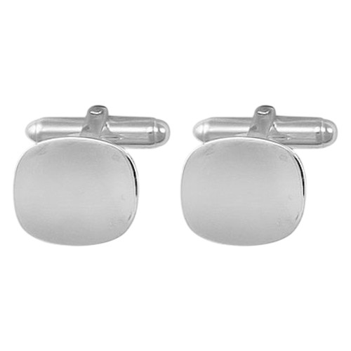 925 Sterling Silver Cushion Heavyweight Cufflink with Swivel Back | ACL006