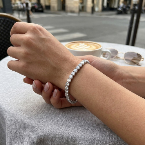 925 Silver CZ Set Tennis Bracelet 4.0mm | ABB208-7.5