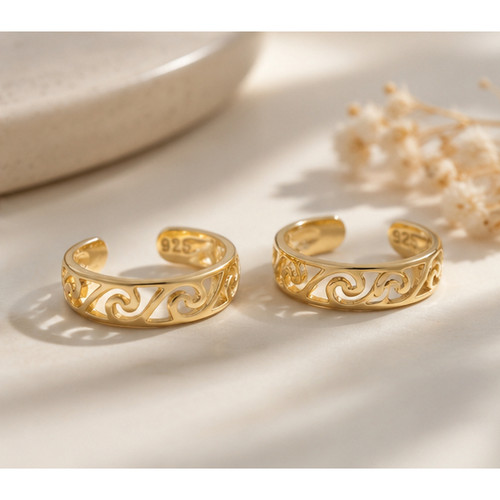 925 Silver Filligree Ear Cuff | 14ct Gold Plated