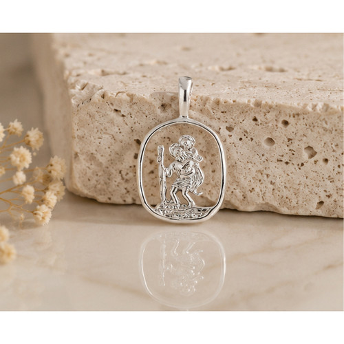 925 Silver St Christopher Pendant