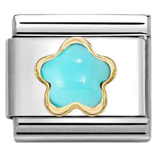 Nomination Composable Classic Charm | 18k Gold | Flower Stone | Turquoise