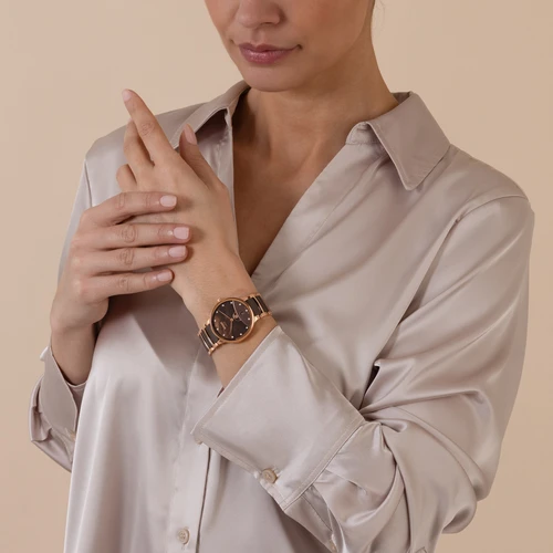 Rado Centrix Moonphase Watch | 12 Diamonds | 35mm | Swiss Quartz | Brown