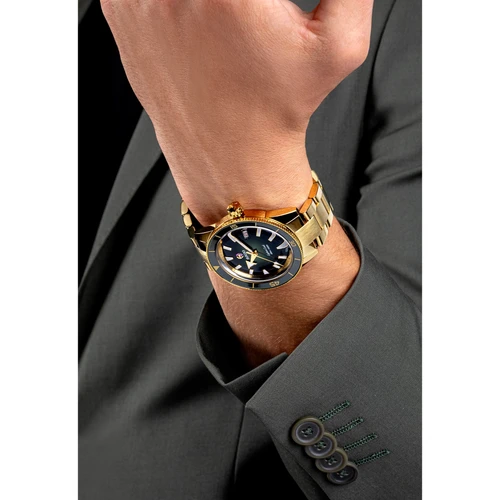Rado Captain Cook Watch | 42mm | Swiss Automatic | Green | Yellow Gold Bracelet