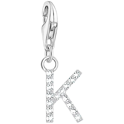 Thomas Sabo Letter K Charm | Sterling Silver | Cubic Zirconia