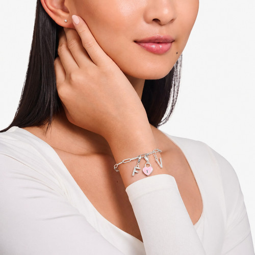 Thomas Sabo Letter V Charm | Sterling Silver | Cubic Zirconia