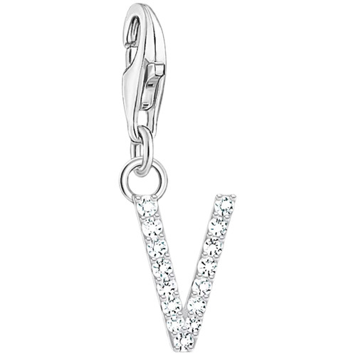 Thomas Sabo Letter V Charm | Sterling Silver | Cubic Zirconia