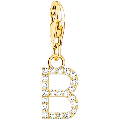 Thomas Sabo Letter B Charm | 18ct Yellow Gold Plated | Cubic Zirconia