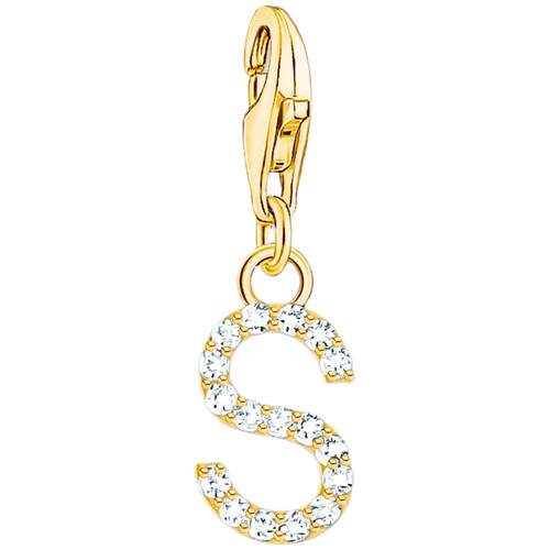 Thomas Sabo Letter S Charm | 18ct Yellow Gold Plated | Cubic Zirconia