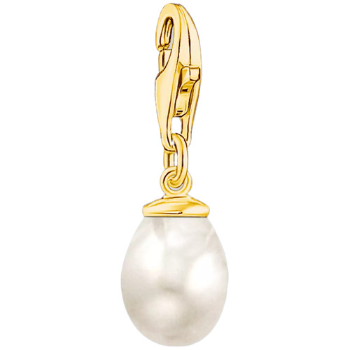 Thomas Sabo Drop Charm | 18ct Yellow Gold Plated | Pearl