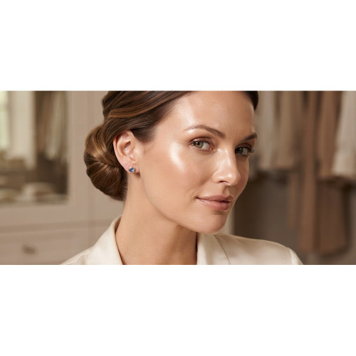9ct Yellow Gold 3mm Rubover Earrings | Round | Tanzanite