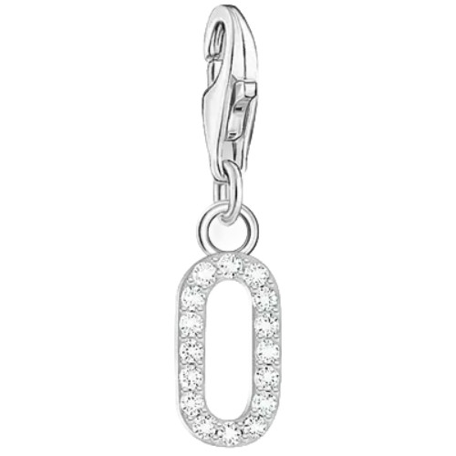 Thomas Sabo Number 0 Charm | Sterling Silver | Cubic Zirconia