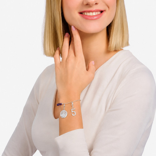 Thomas Sabo Number 5 Charm | Sterling Silver | Cubic Zirconia