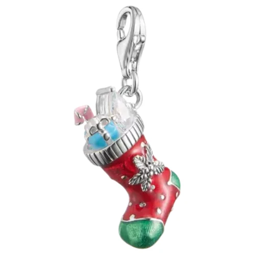 Thomas Sabo Enamel C Stocking Charm | Sterling Silver