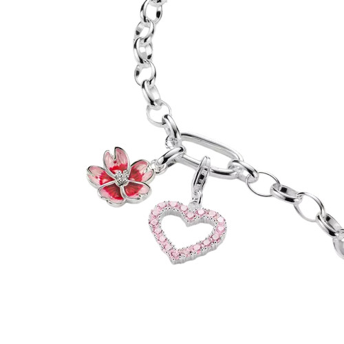Thomas Sabo Tokyo Crush Pink Heart Charm | Sterling Silver
