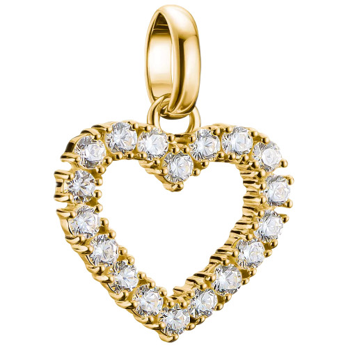 Thomas Sabo Open Heart Connected Charm | 18ct Yellow Gold Plated | Cubic Zirconia