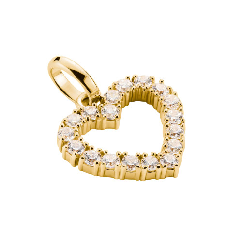 Thomas Sabo Open Heart Connected Charm | 18ct Yellow Gold Plated | Cubic Zirconia