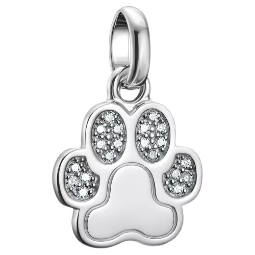 Thomas Sabo Paw Print Connected Charm | Sterling Silver | Cubic Zirconia