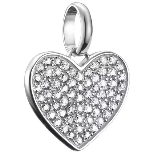 Thomas Sabo Pave Heart Connected Charm | Sterling Silver | Cubic Zirconia