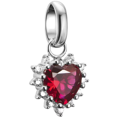 Thomas Sabo Red Halo Heart Connected Charm | Sterling Silver | Cubic Zirconia