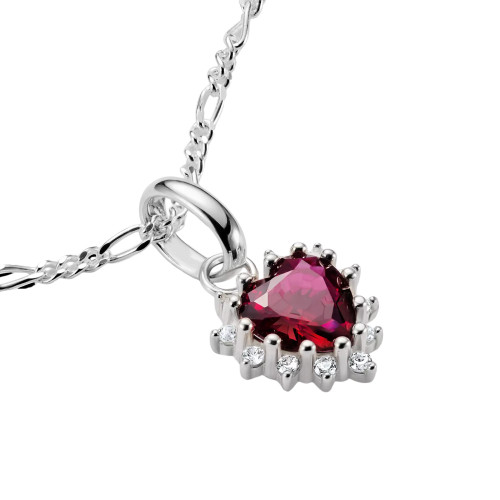 Thomas Sabo Red Halo Heart Connected Charm | Sterling Silver | Cubic Zirconia