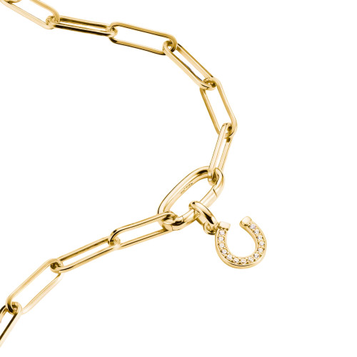 Thomas Sabo Horseshoe Connected Charm | 18ct Yellow Gold Plated | Cubic Zirconia