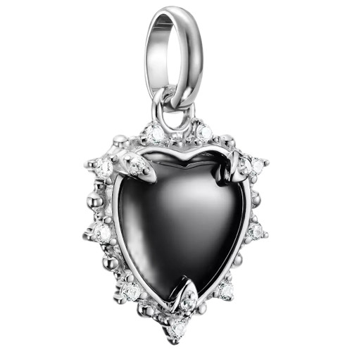 Thomas Sabo Heart Connected Charm | Sterling Silver | Black