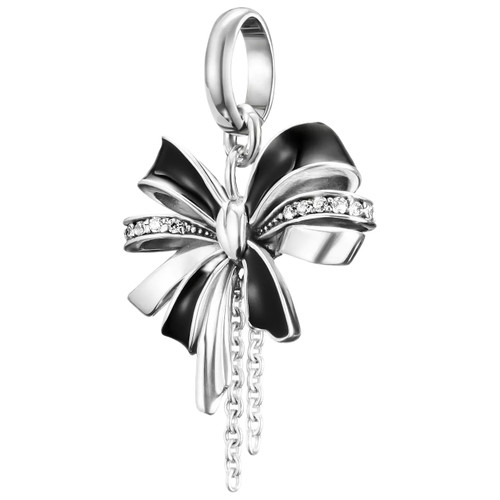 Thomas Sabo Bow Connected Charm | Sterling Silver | Black