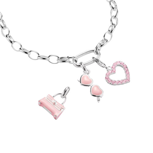 Thomas Sabo Tokyo Crush Pink Handbag Connected Charm | Sterling Silver