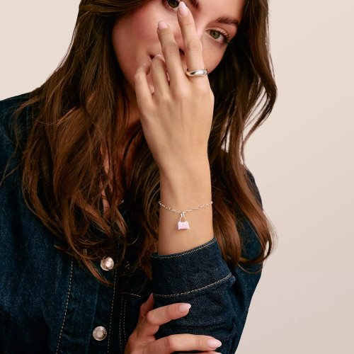 Thomas Sabo Tokyo Crush Pink Handbag Connected Charm | Sterling Silver