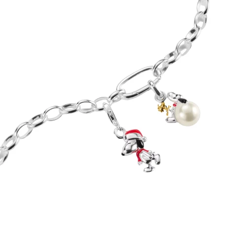 Thomas Sabo Peanuts Snoopy Charm Pendant | Sterling Silver | Pearl