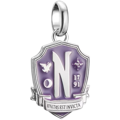 Thomas Sabo Nevermore Wednesday Purple Enamel Charm | Sterling Silver