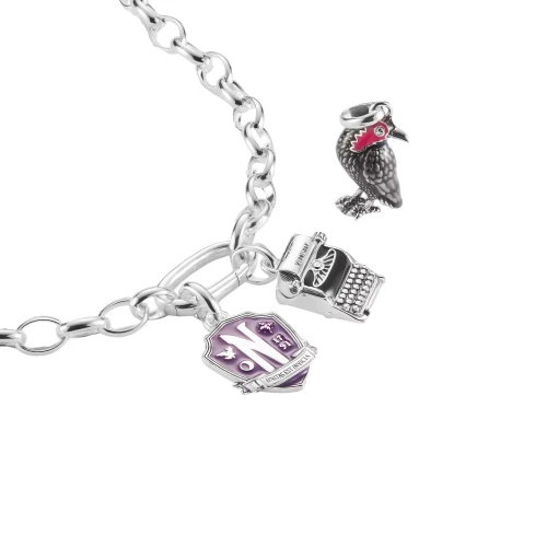 Thomas Sabo Nevermore Wednesday Purple Enamel Charm | Sterling Silver