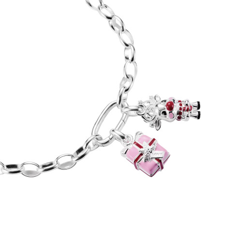 Thomas Sabo Pink Gift Charm Pendant | Sterling Silver