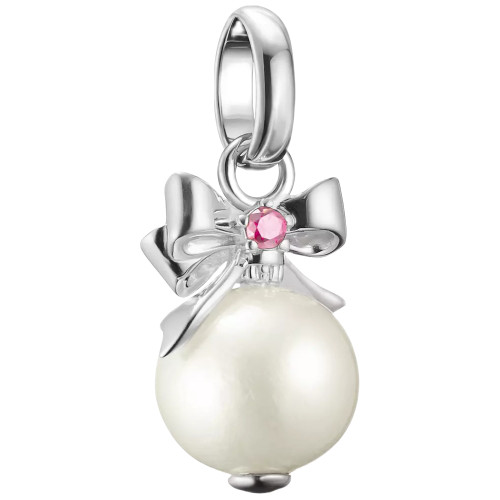 Thomas Sabo with Bow Connected Charm Pendant | Sterling Silver | Pearl